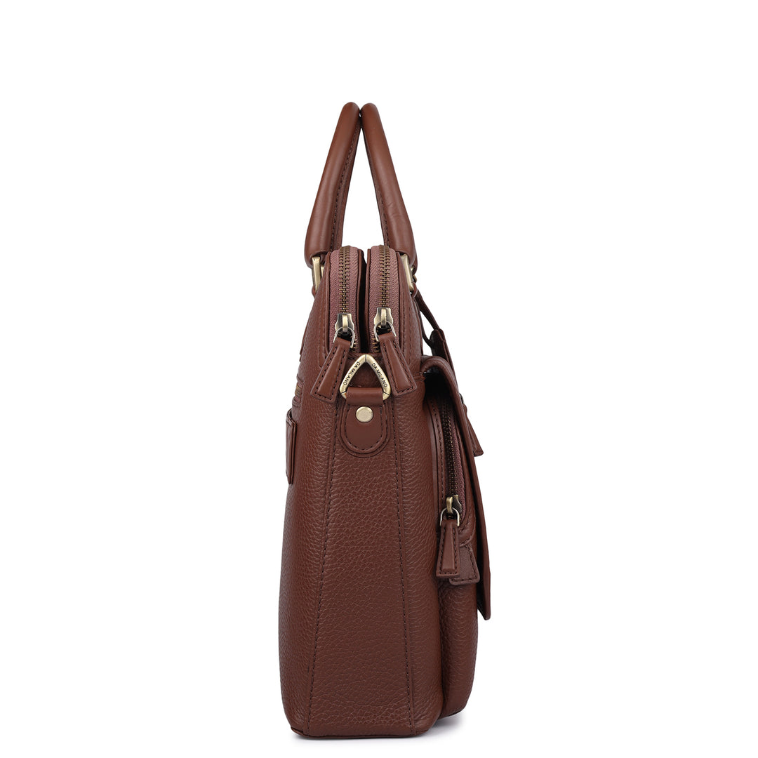 Wax Leather Laptop Bag - Espresso