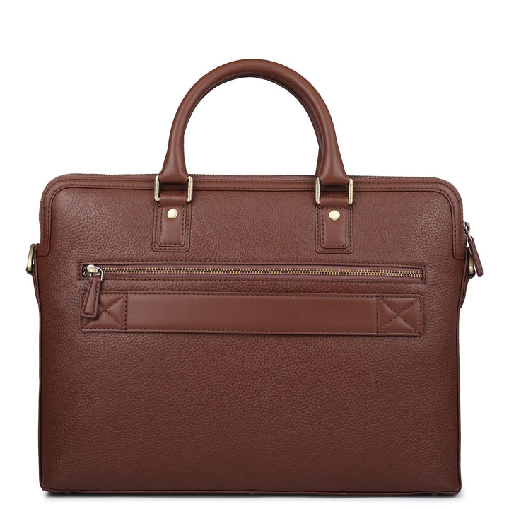 Wax Leather Laptop Bag - Espresso