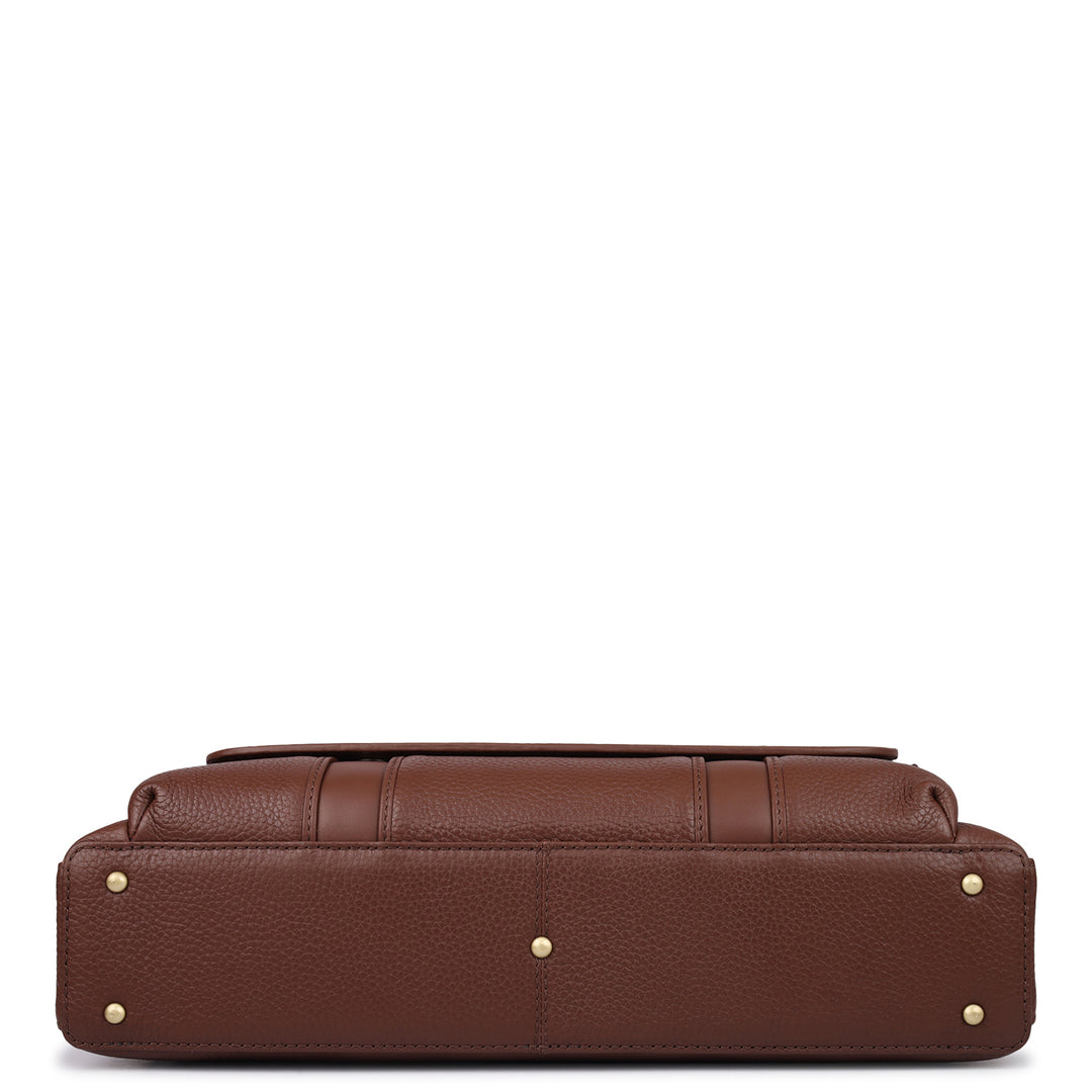 Wax Leather Laptop Bag - Espresso