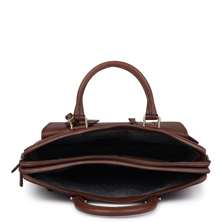 Wax Leather Laptop Bag - Espresso