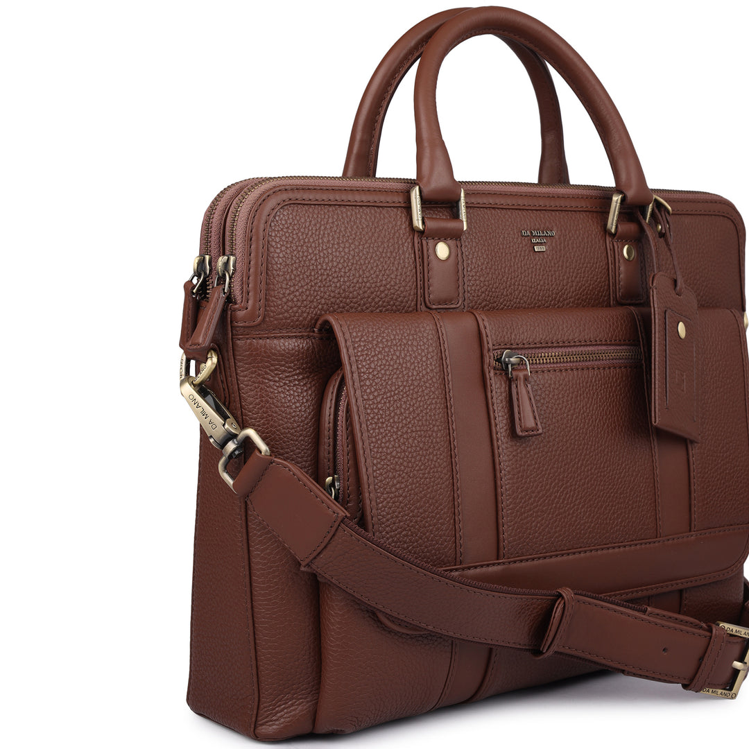 Wax Leather Laptop Bag - Espresso