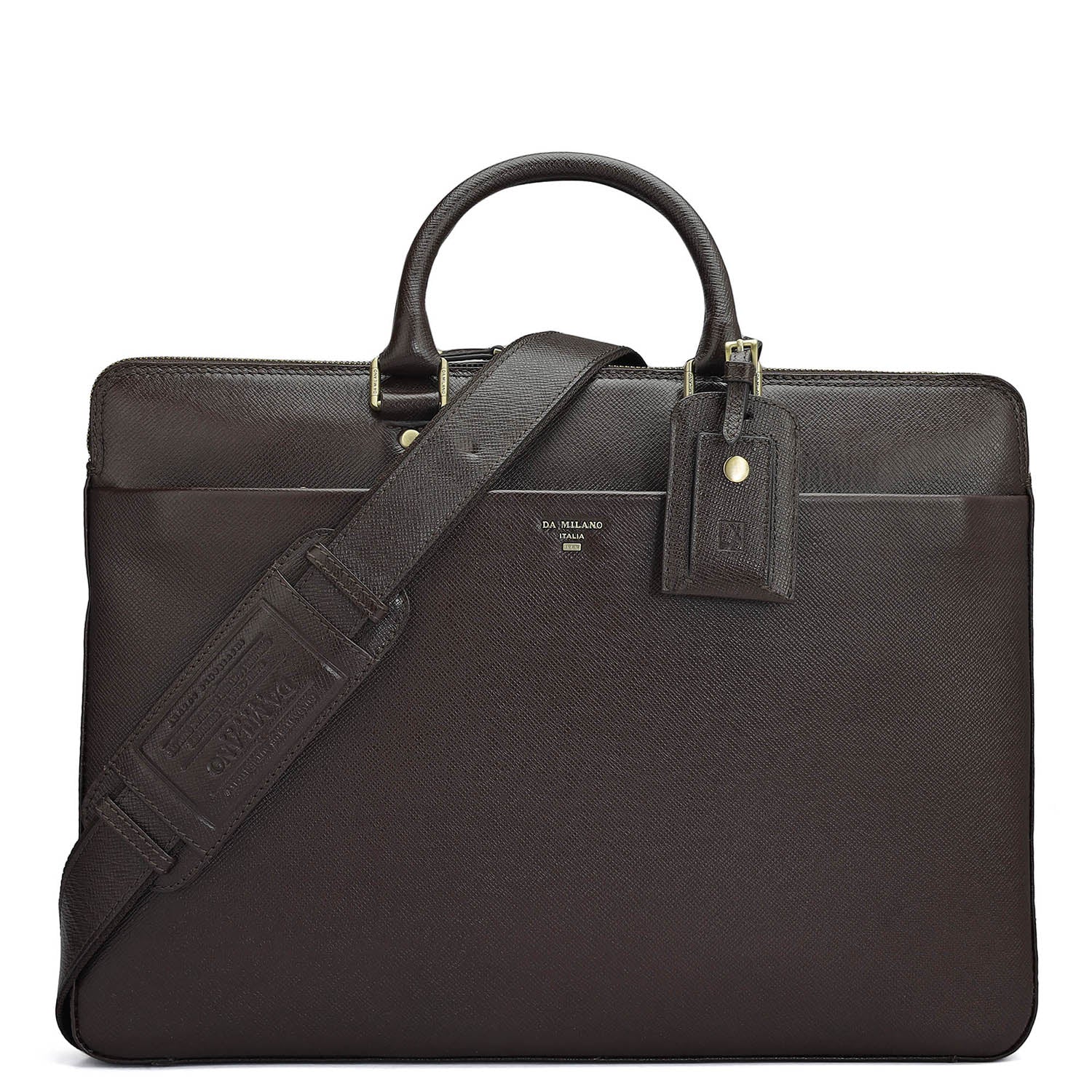 Franzy Leather Laptop Bag - Chocolate – Da Milano