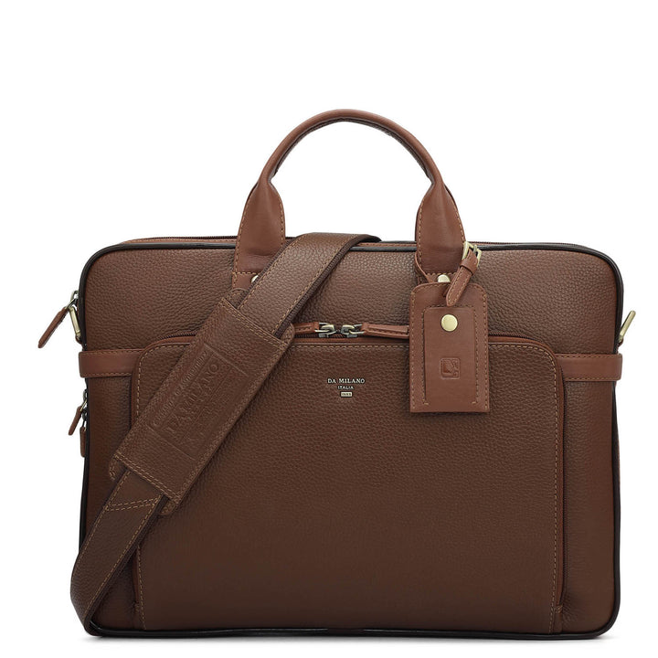 Wax Leather Laptop Bag - Espresso