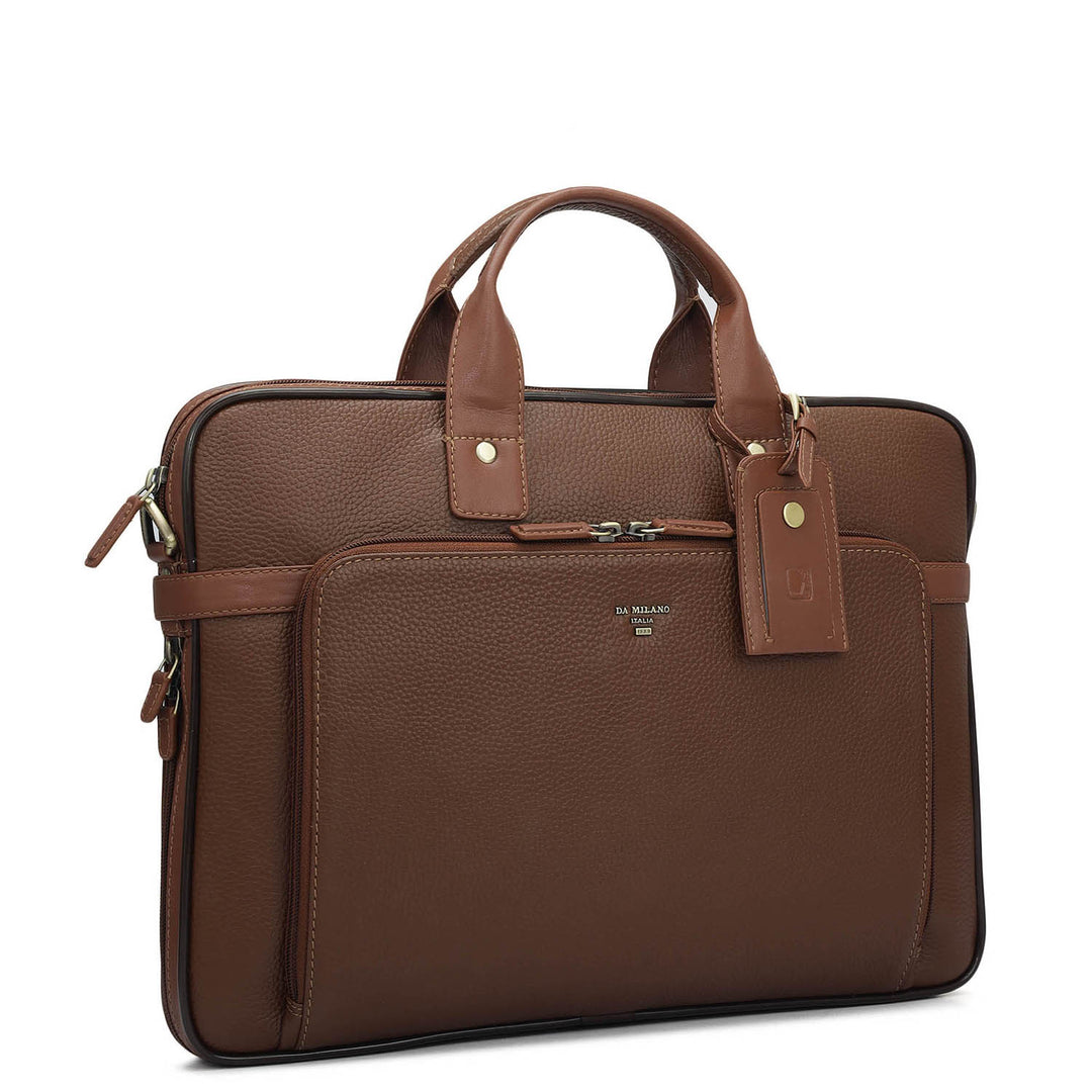 Wax Leather Laptop Bag - Espresso