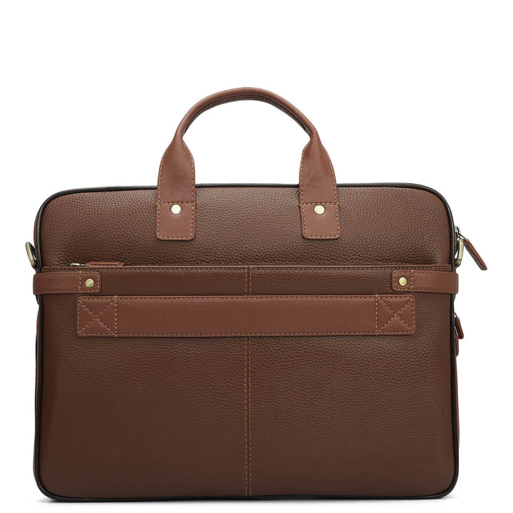 Wax Leather Laptop Bag - Espresso