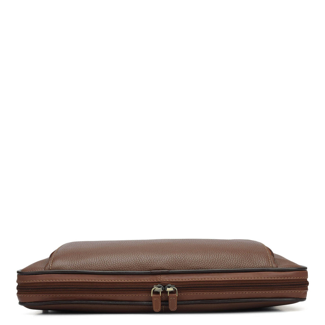 Wax Leather Laptop Bag - Espresso