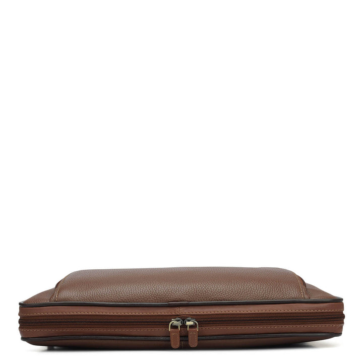Wax Leather Laptop Bag - Espresso