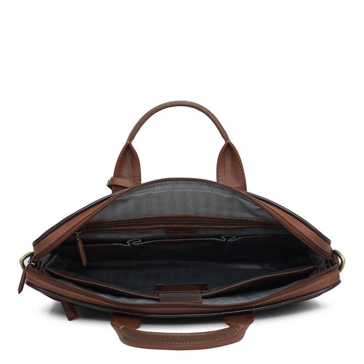 Wax Leather Laptop Bag - Espresso