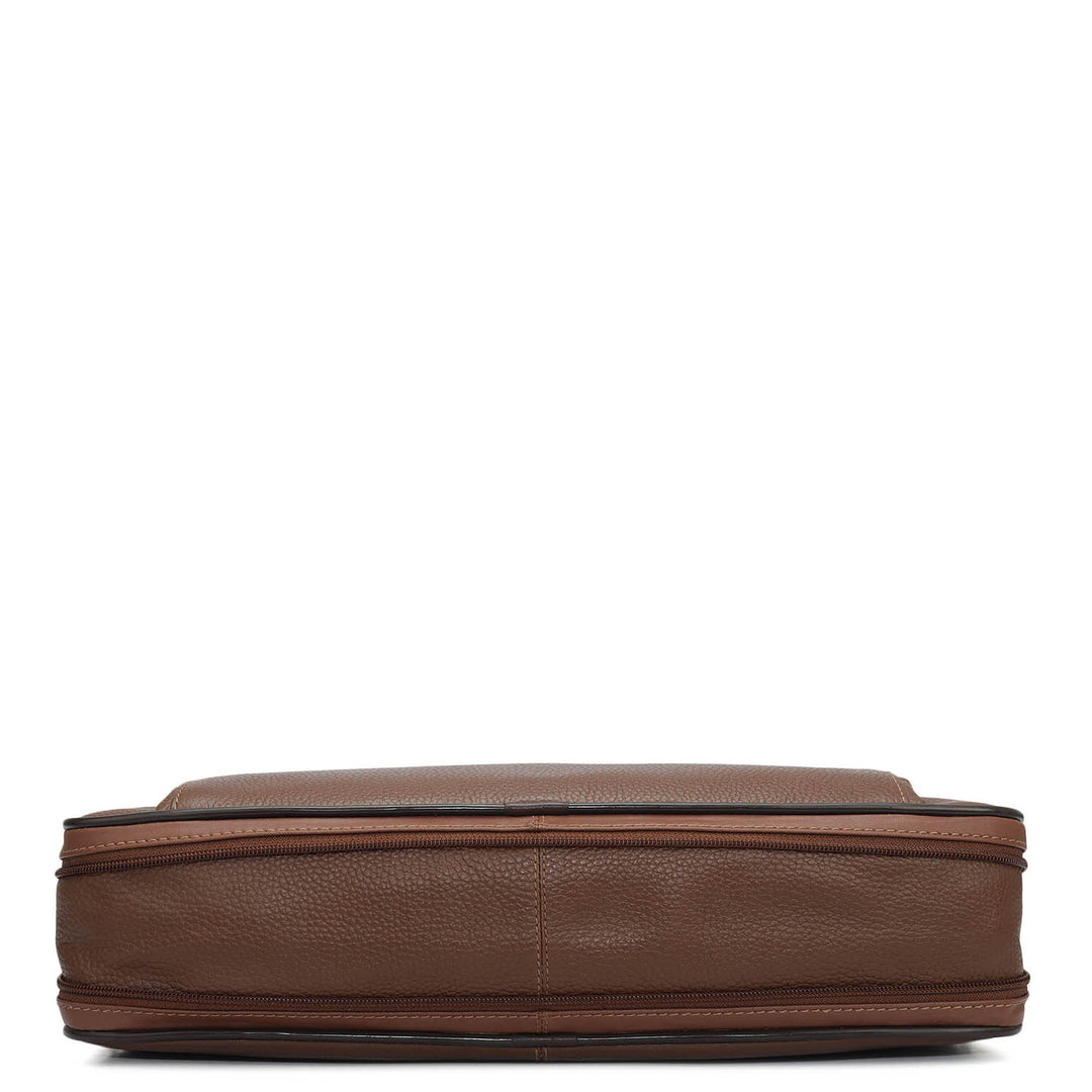 Wax Leather Laptop Bag - Espresso