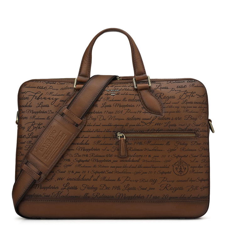 Signato Leather Laptop Bag - Cognac