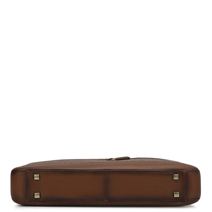 Signato Leather Laptop Bag - Cognac