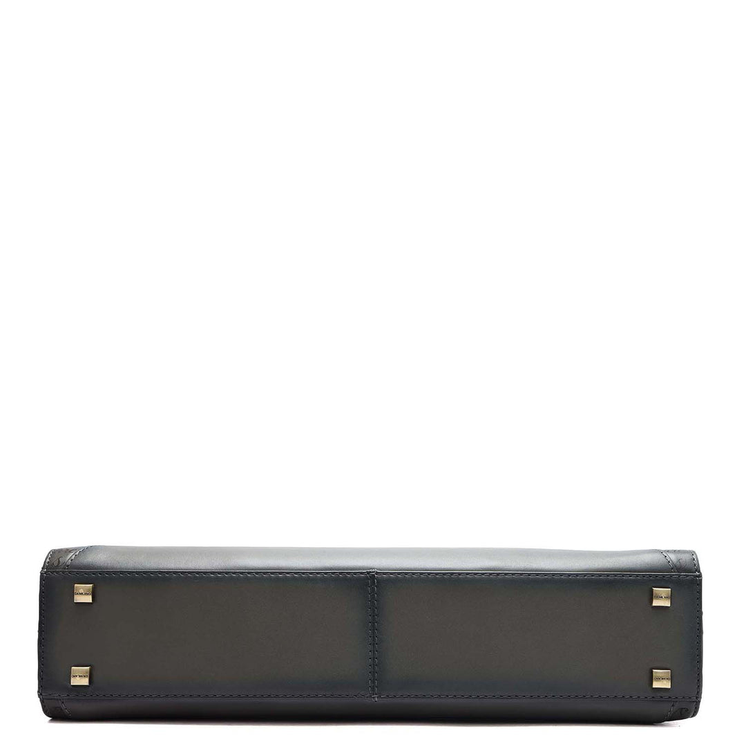 Signato Leather Laptop Bag - Grey