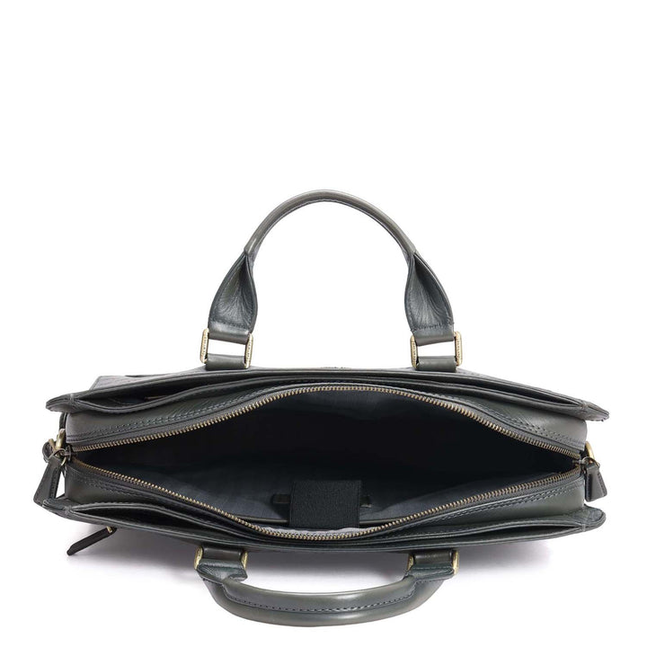 Signato Leather Laptop Bag - Grey