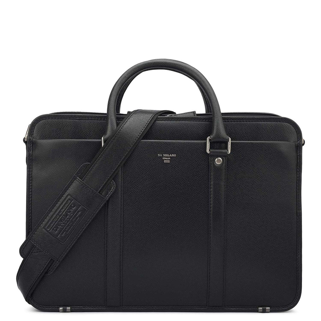 Franzy Leather Laptop Bag - Black