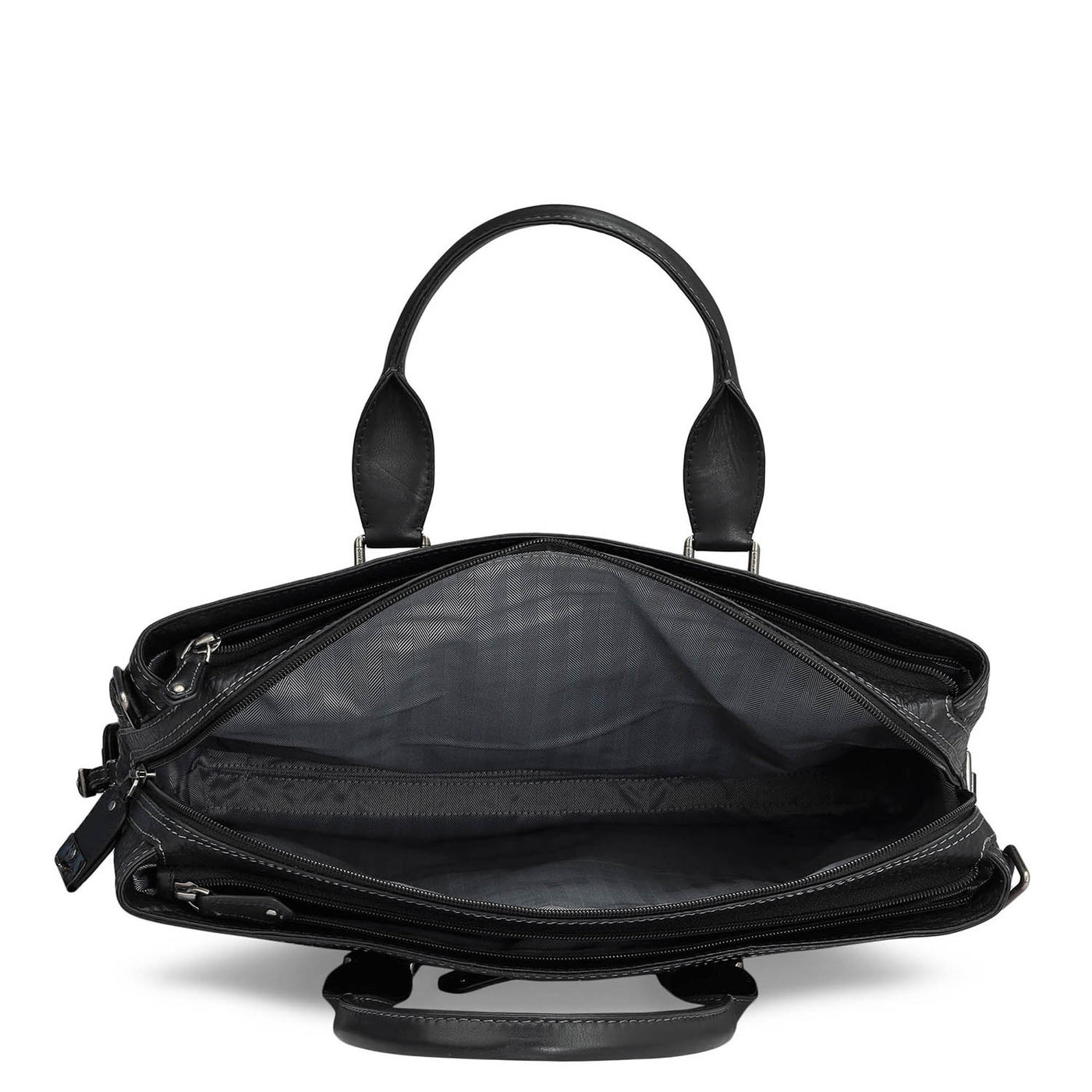 Black Bub Leather Laptop Bag - Upto 15"