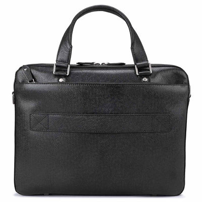 Black Franzy Leather Laptop Bag - Upto 14"