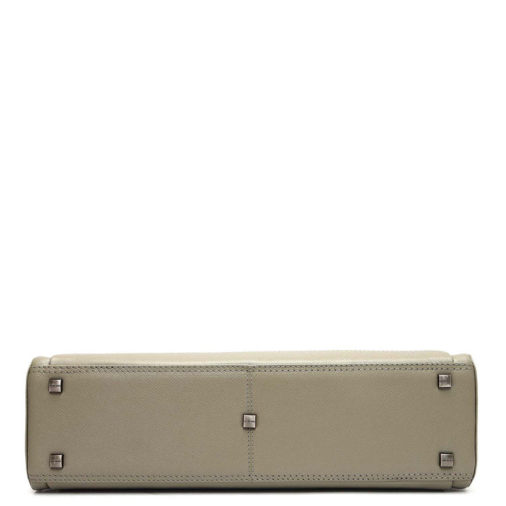 Monogram Franzy Leather Laptop Bag - Stone Grey