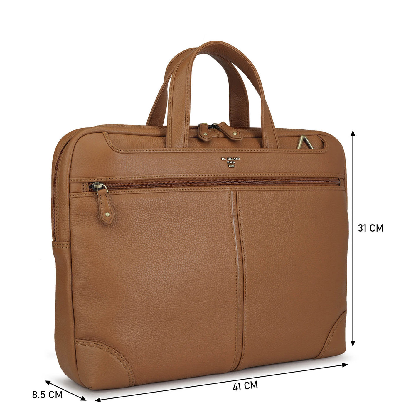 Tan Wax Leather Laptop Bag - Upto 15"