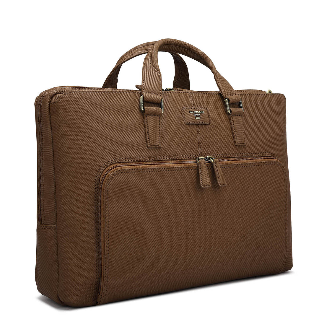 Fish Leather Laptop Bag - Cognac