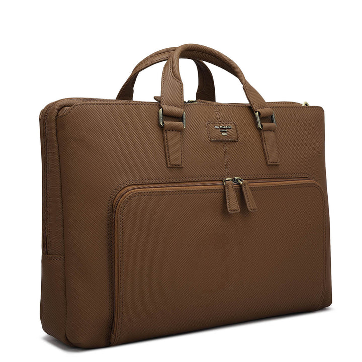Fish Leather Laptop Bag - Cognac