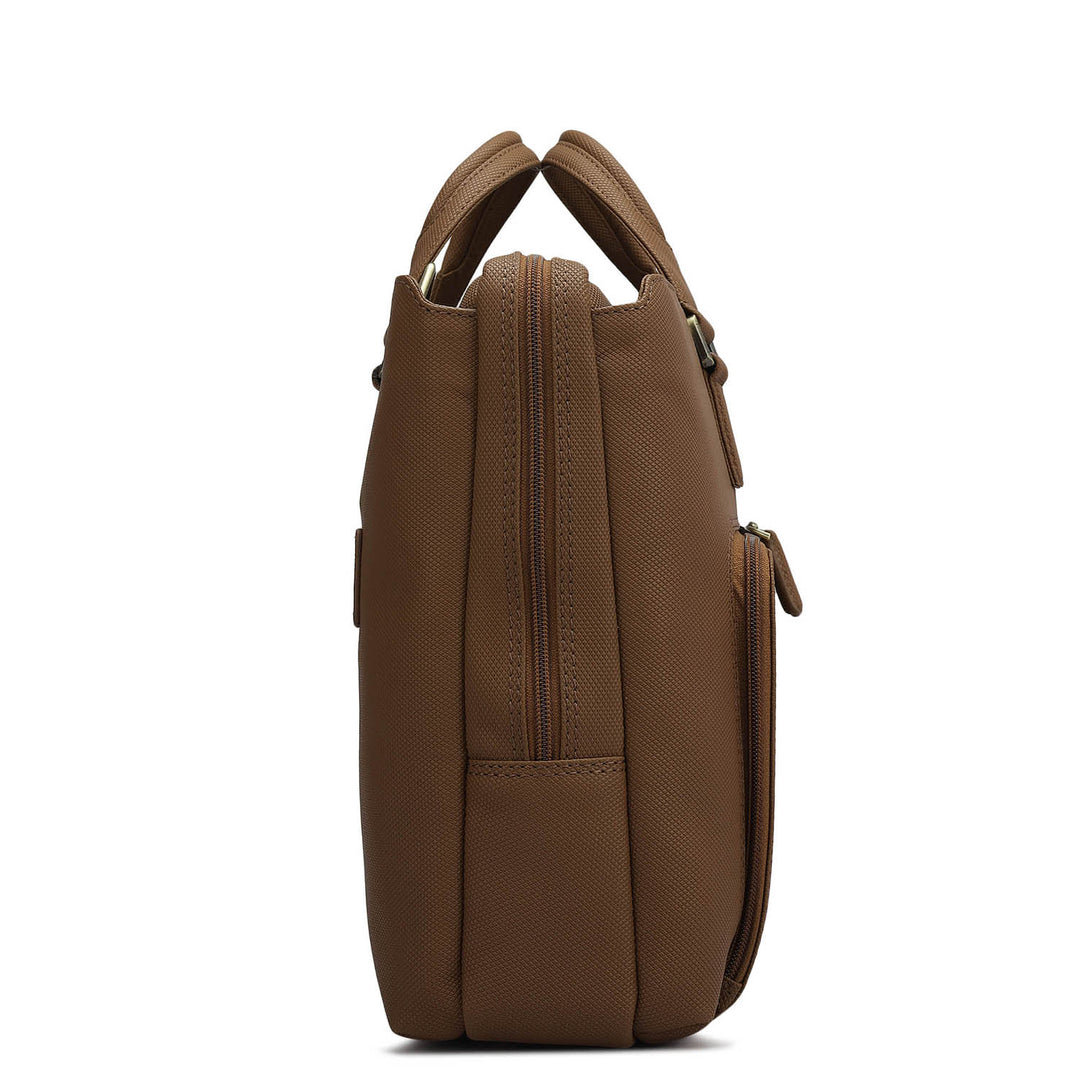 Fish Leather Laptop Bag - Cognac