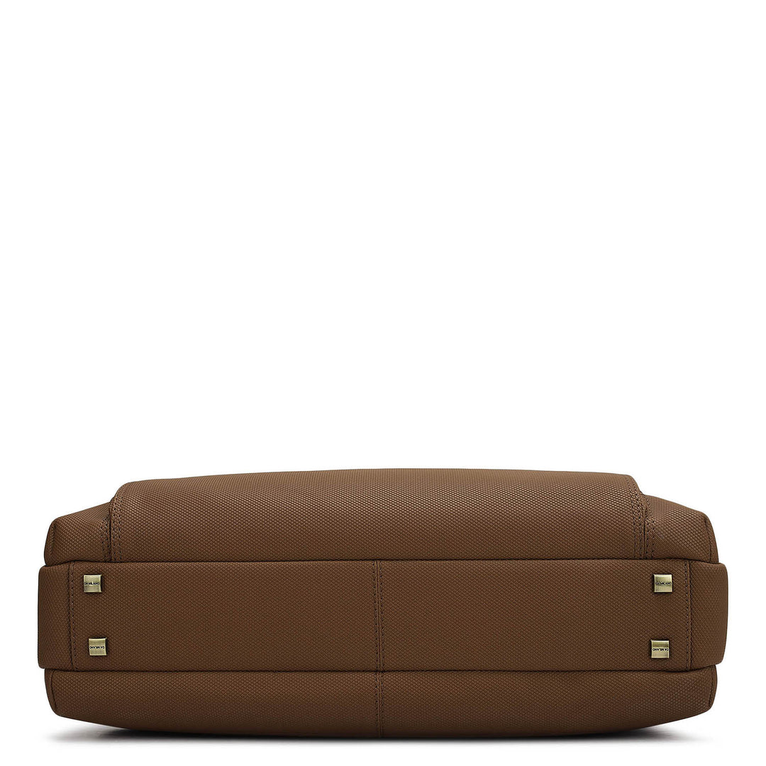 Fish Leather Laptop Bag - Cognac