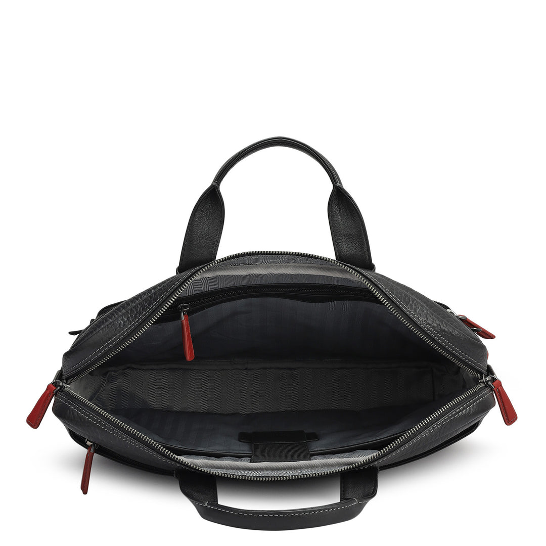 Bub Leather Laptop Bag - Black
