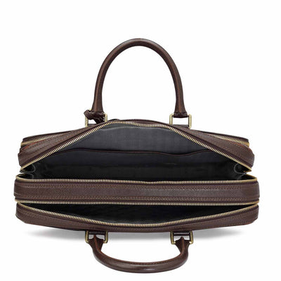 Brown Croco Leather Laptop Bag - Upto 16"