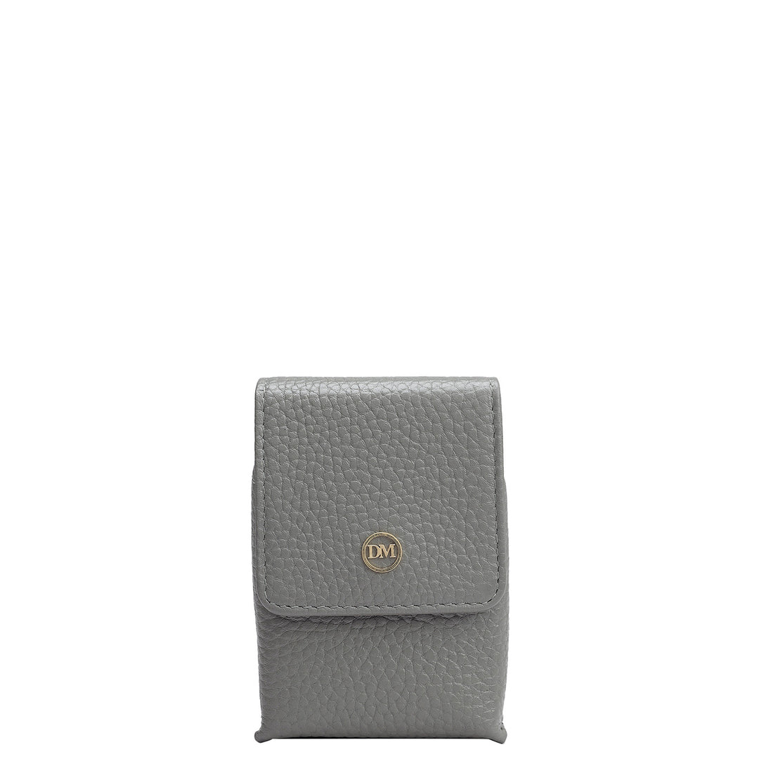 Wax Leather Cigarette Case - Grey