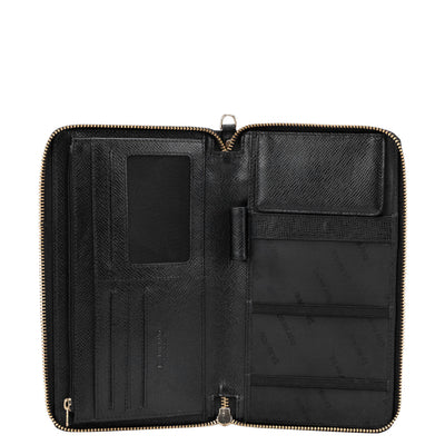 Franzy Leather Passport Case - Black