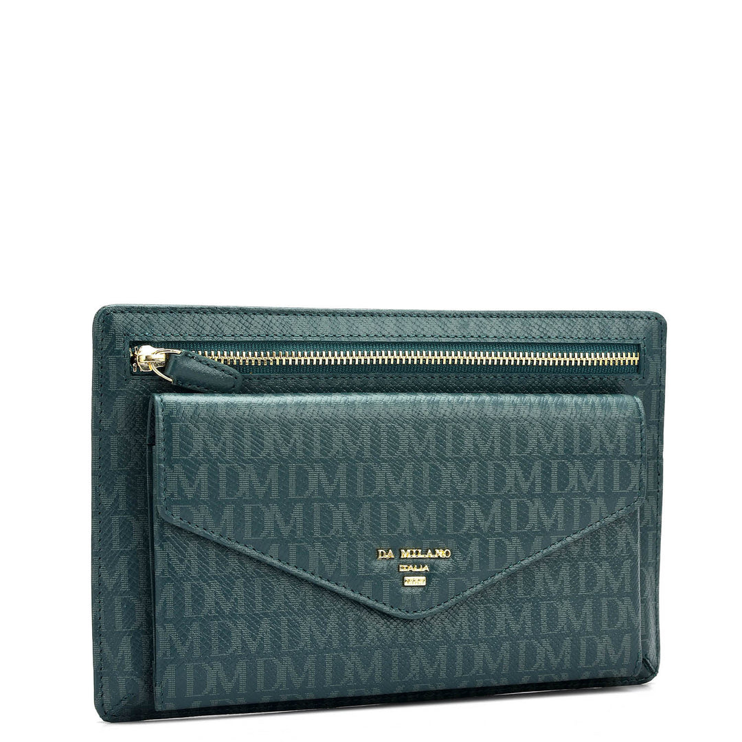 Small Monogram Leather Clutch - Octane