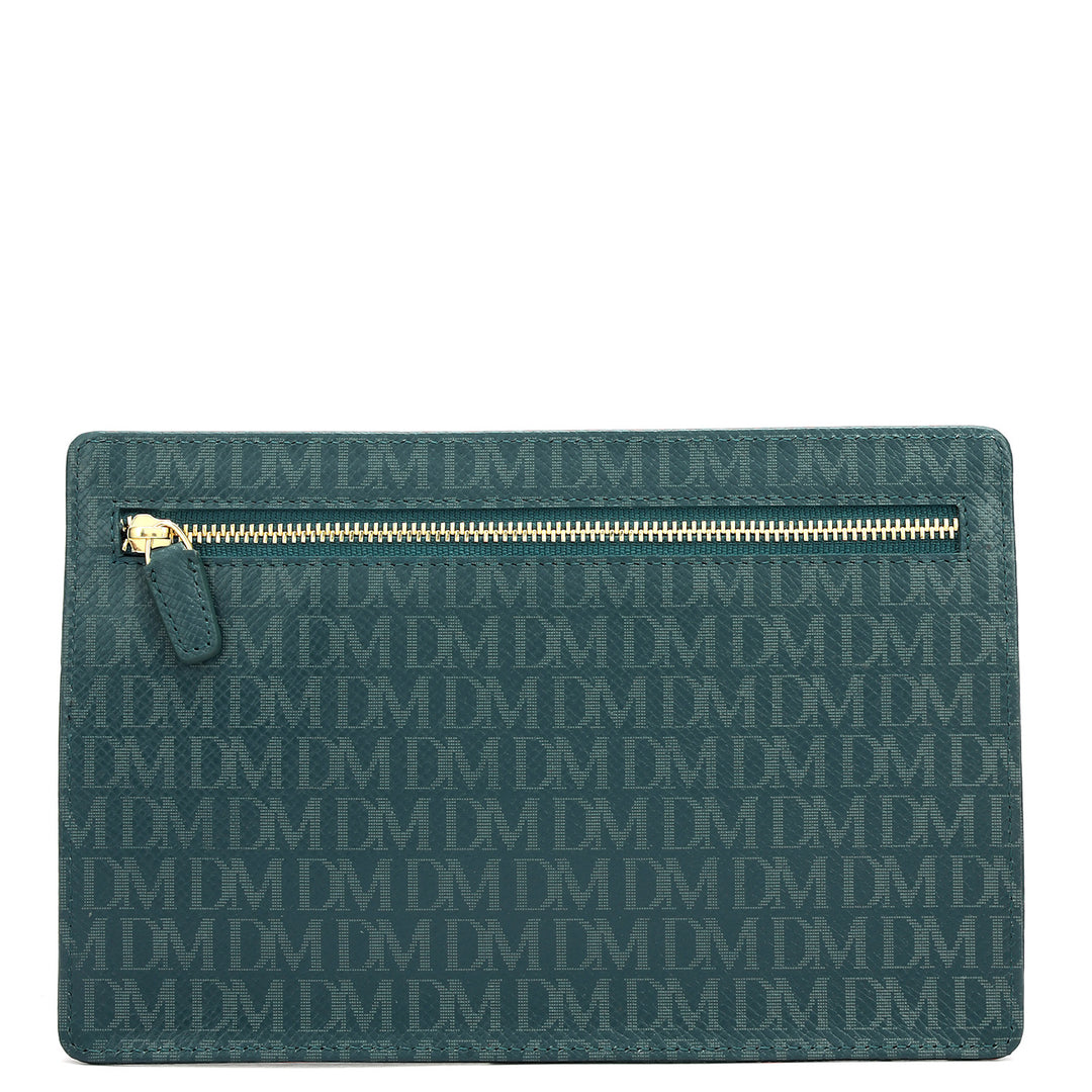 Small Monogram Leather Clutch - Octane