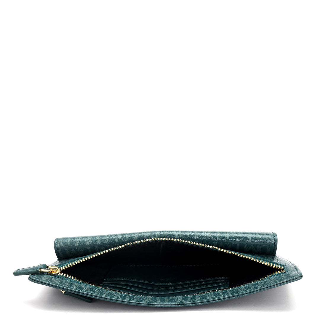 Small Monogram Leather Clutch - Octane
