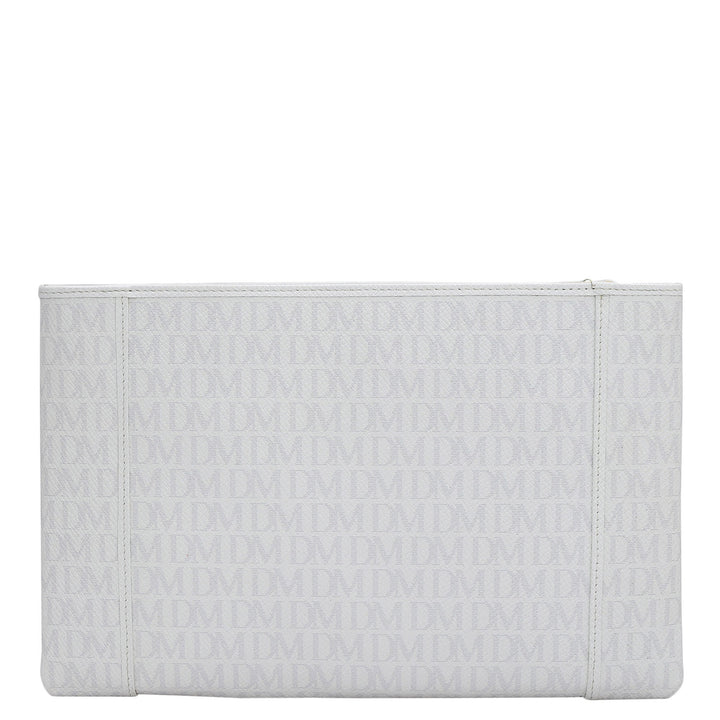 Small Monogram Leather Clutch - White