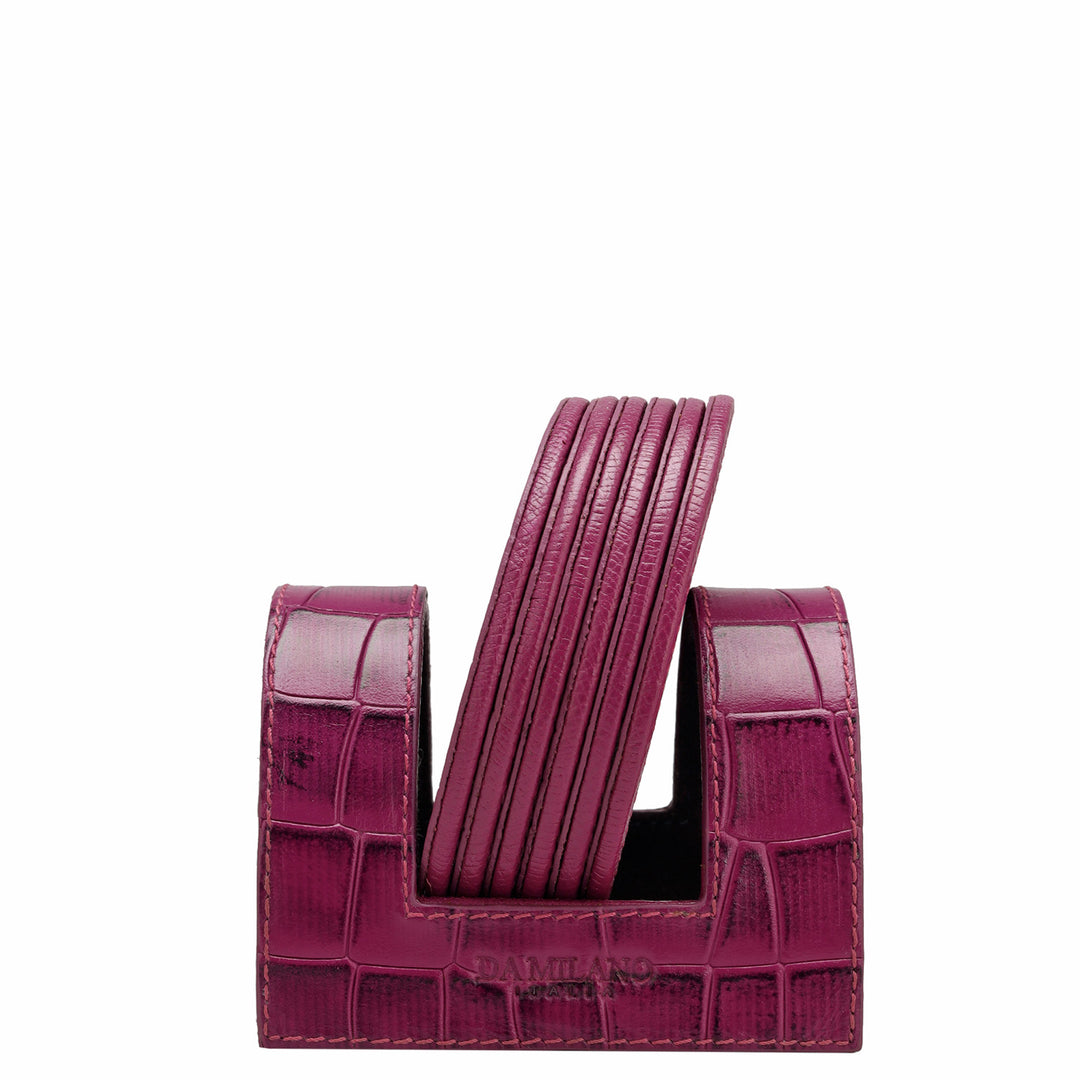 Croco Leather Coaster - Orchid
