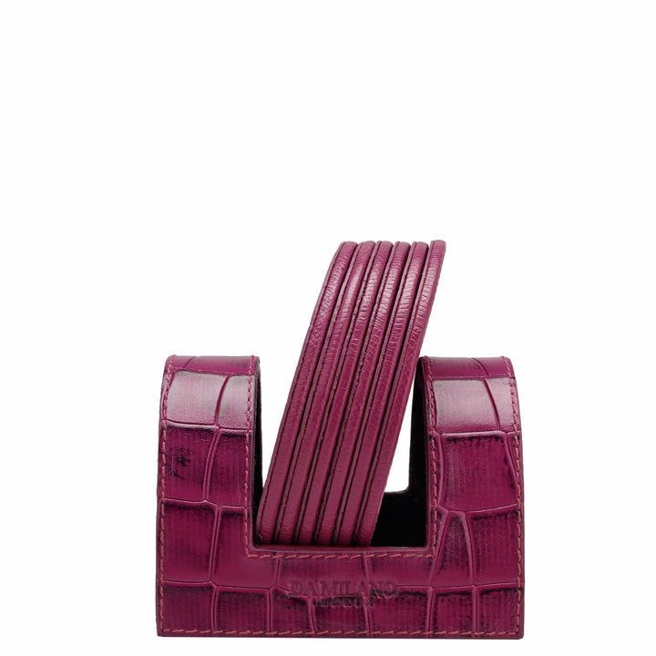 Croco Leather Coaster - Orchid