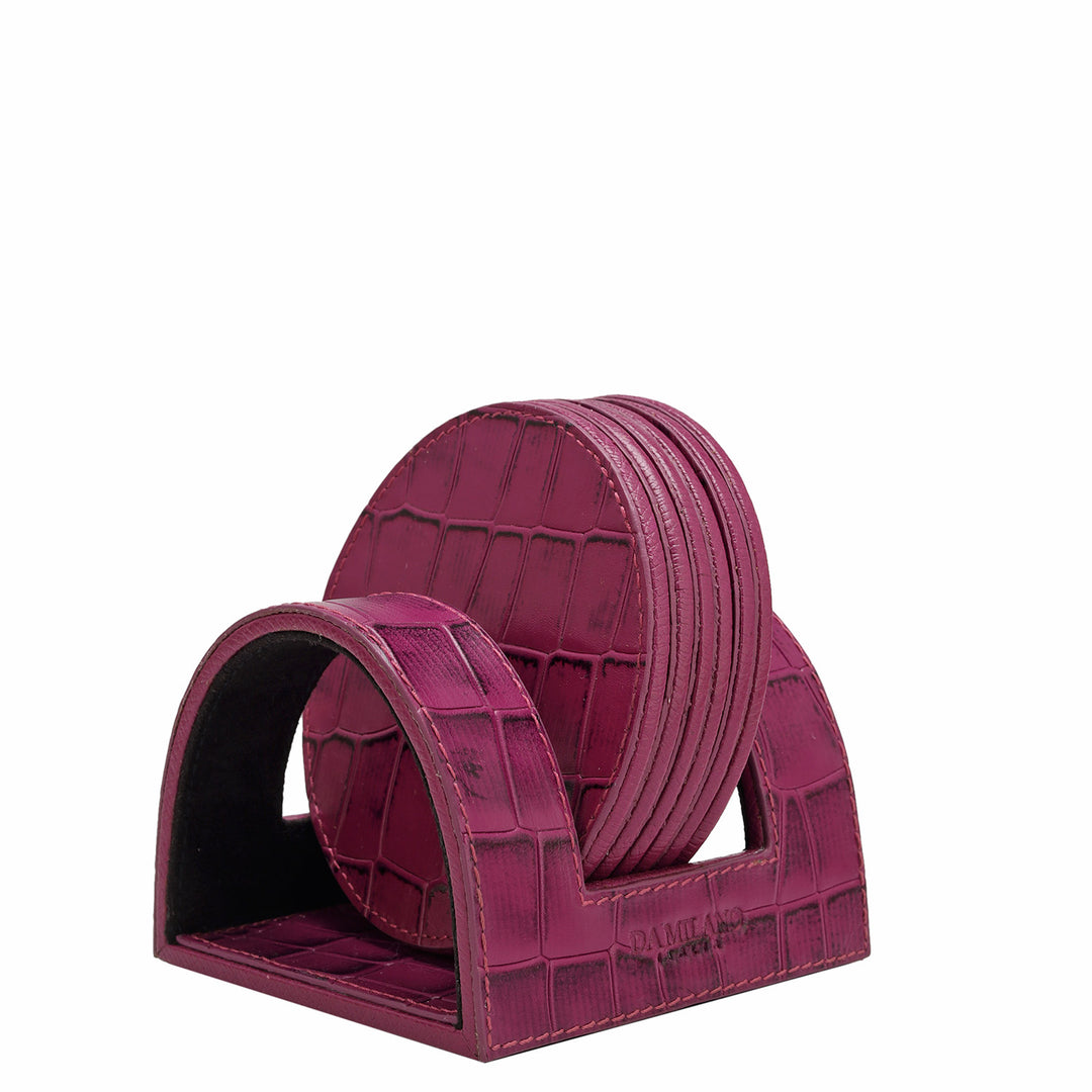 Croco Leather Coaster - Orchid