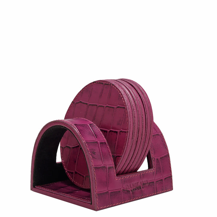 Croco Leather Coaster - Orchid