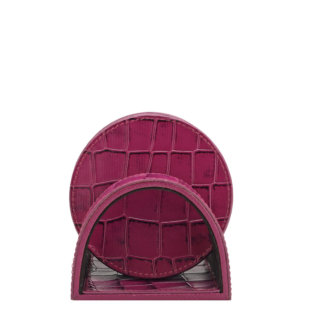 Croco Leather Coaster - Orchid