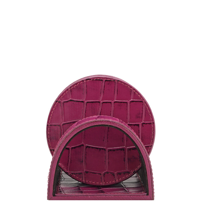 Croco Leather Coaster - Orchid