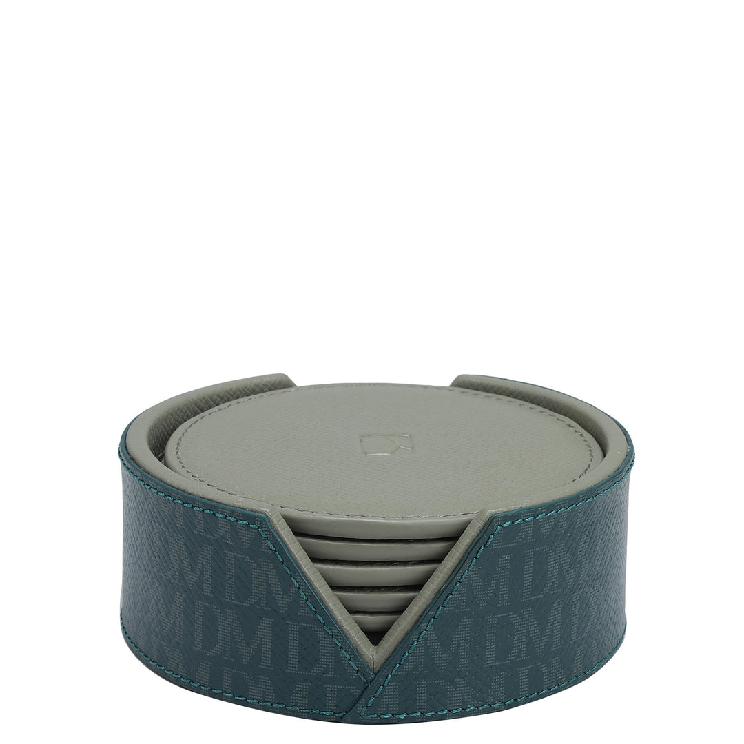 Monogram Leather Coaster - Octane