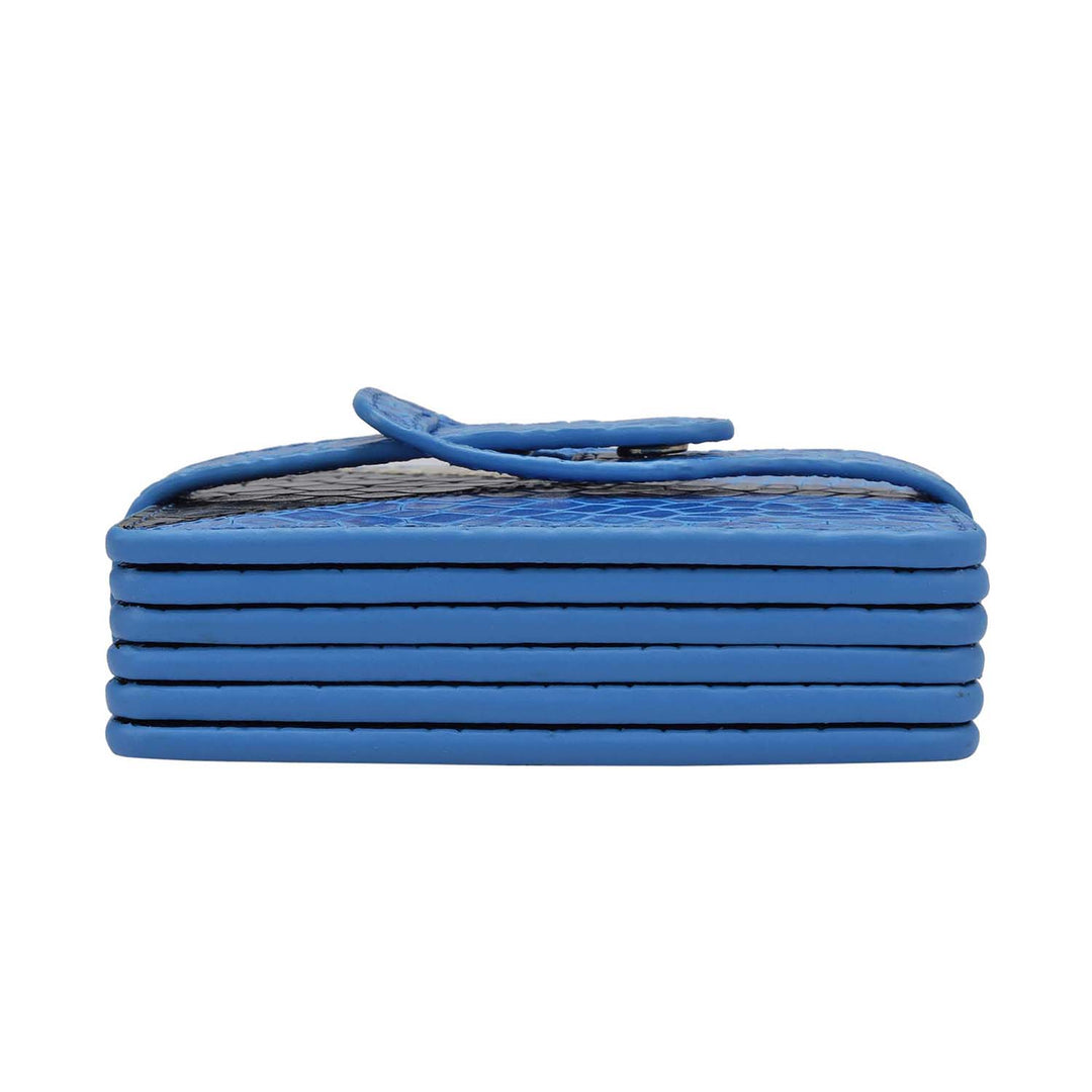Croco Leather Coaster - Blue