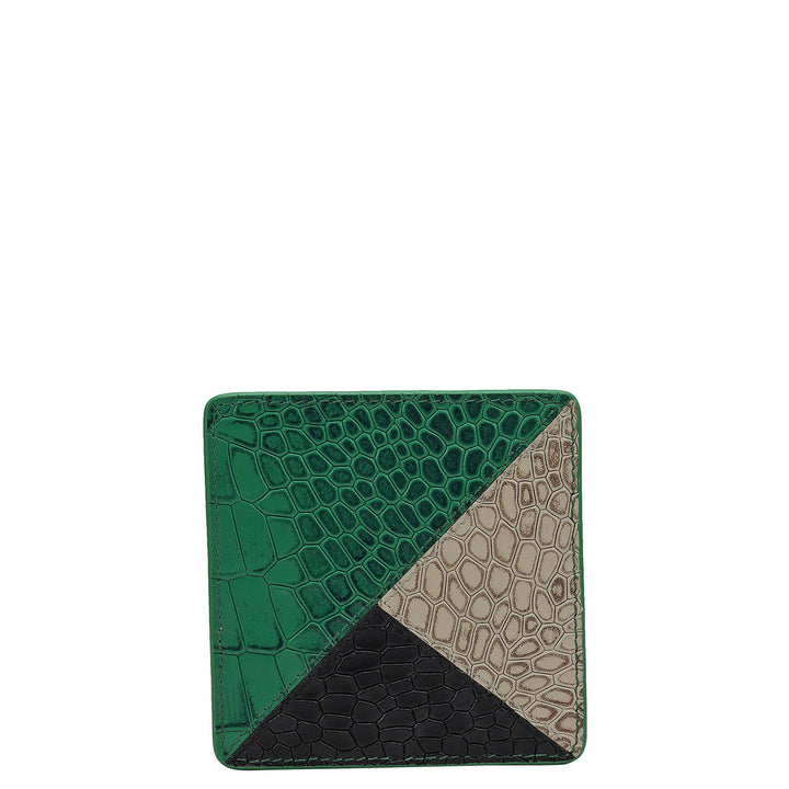 Croco Leather Coaster - Sea Weed