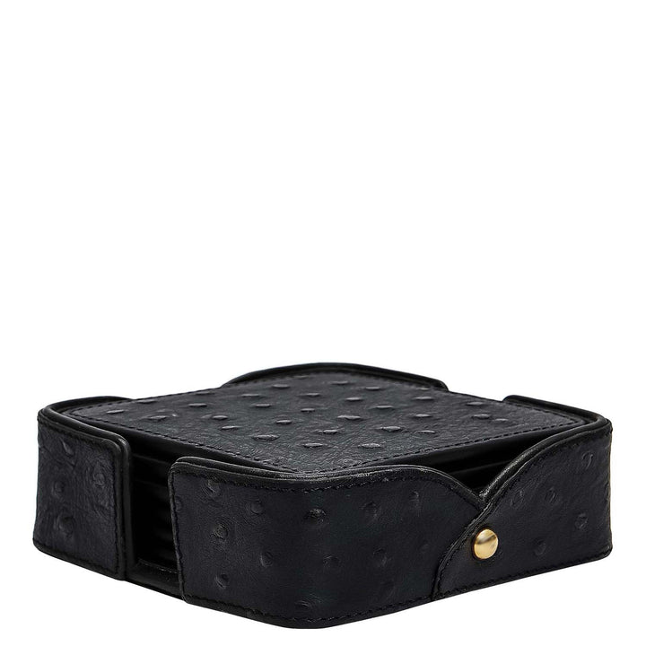 Ostrich Leather Coaster - Black