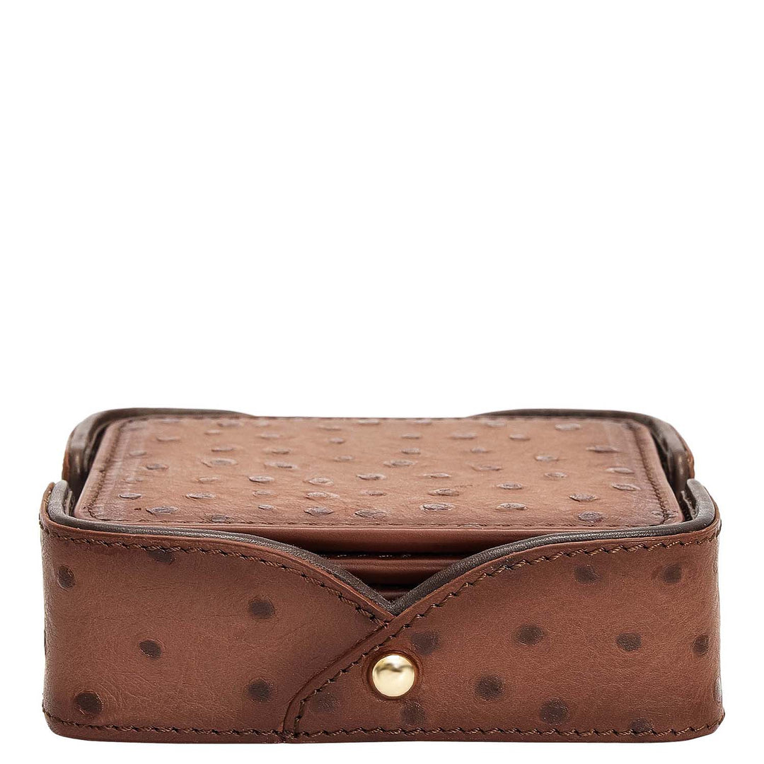 Ostrich Leather Coaster - Brown