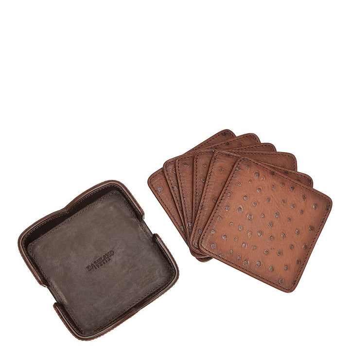 Ostrich Leather Coaster - Brown