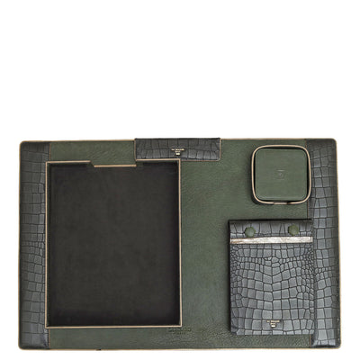 Croco Leather Desktop Set - Black