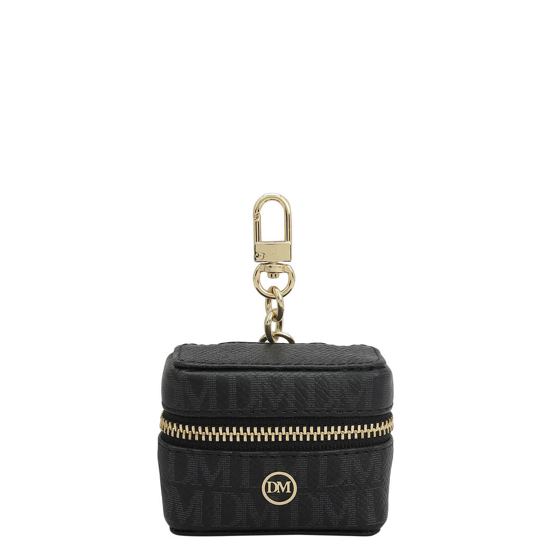 Monogram Franzy Leather Earpod Case - Black