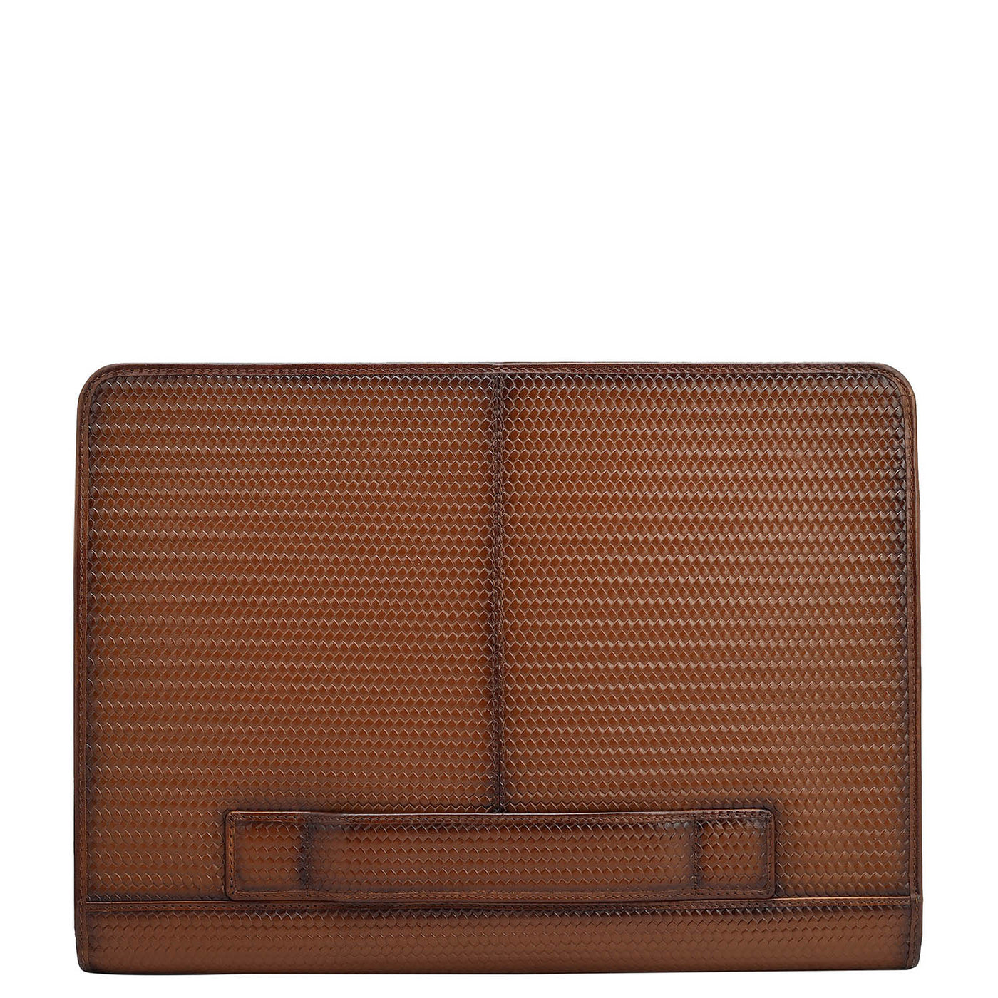 Mat Emboss Leather Folder - Cognac