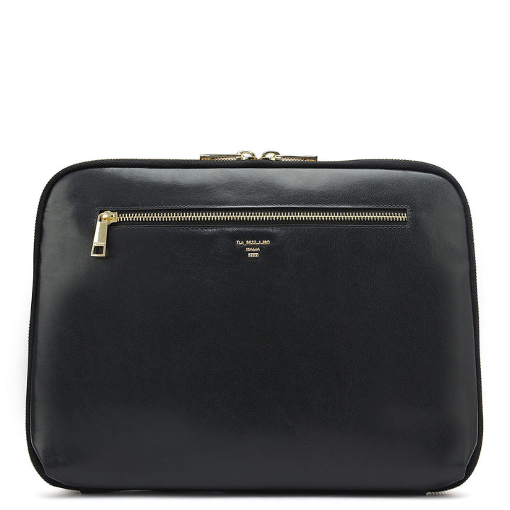 Plain Leather Folder - Navy